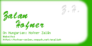zalan hofner business card